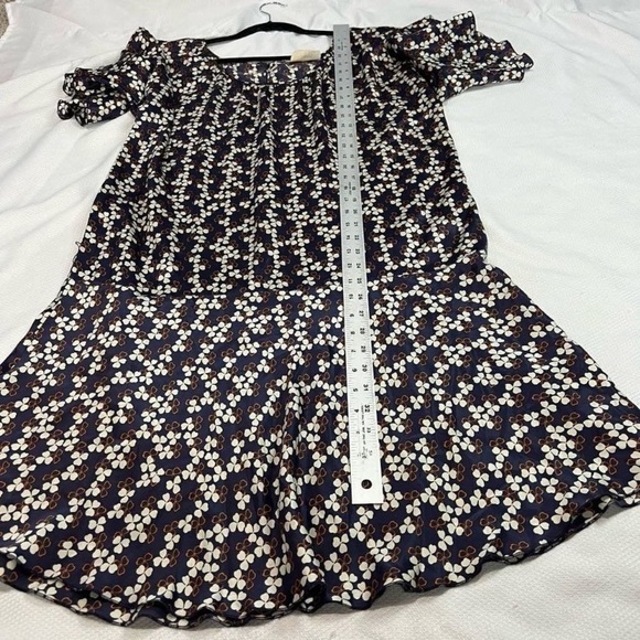 Converse John Varvatos Blue Silk Short Sleeve Dress - Picture 6 of 10